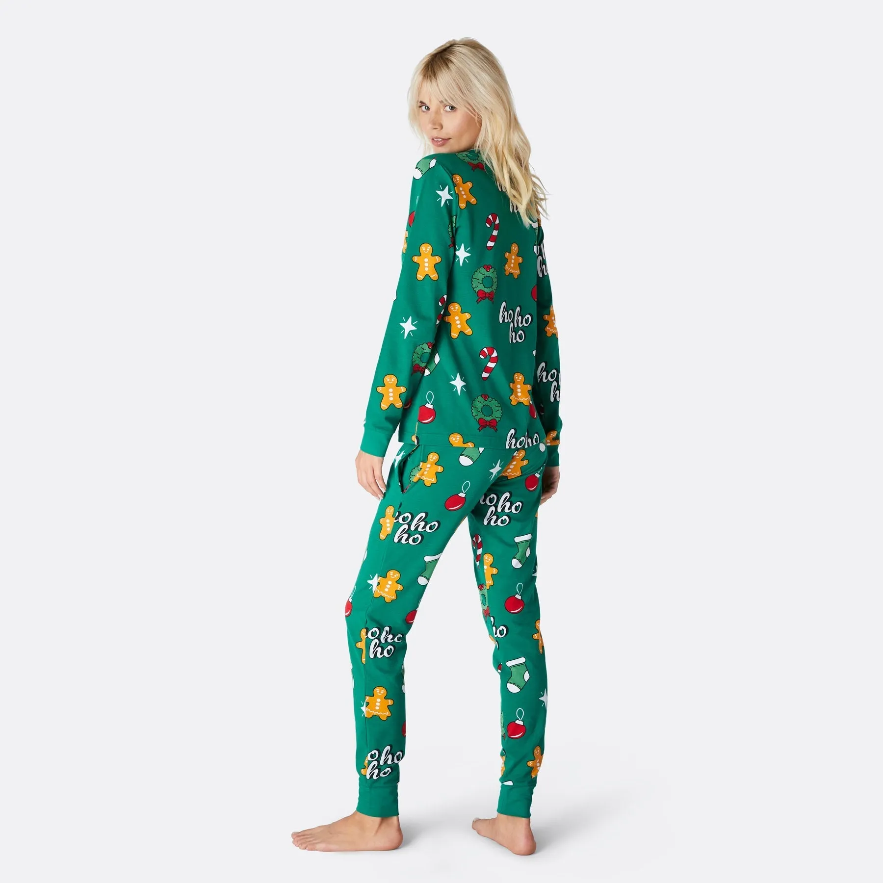 Women's Green Hohoho Christmas Pyjamas